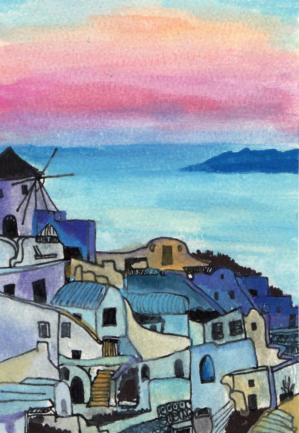 Ilustración de Mykonos,&nbsp;Grecia